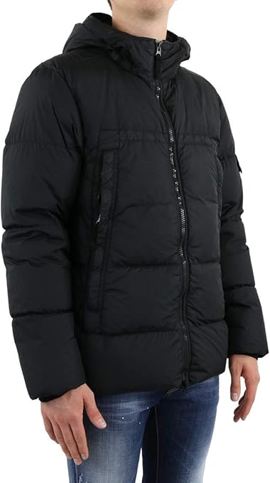 stone island garment dyed crinkle reps ny piping hooded jacket