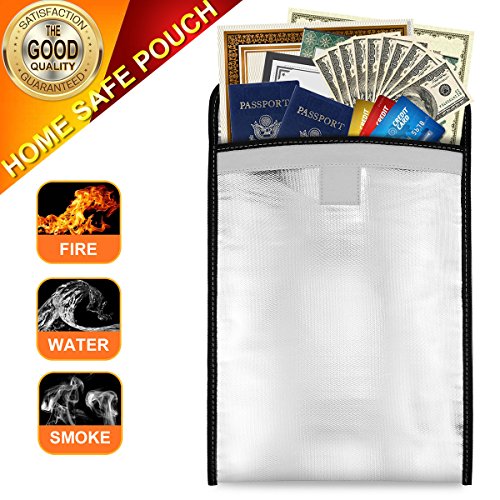 Sungwoo Fireproof Bag Fireproof Waterproof Pouch for Document Cash Money Passport Bank File and Valuables - Two Sided Aluminum Foil Coated (13'' x 10'')