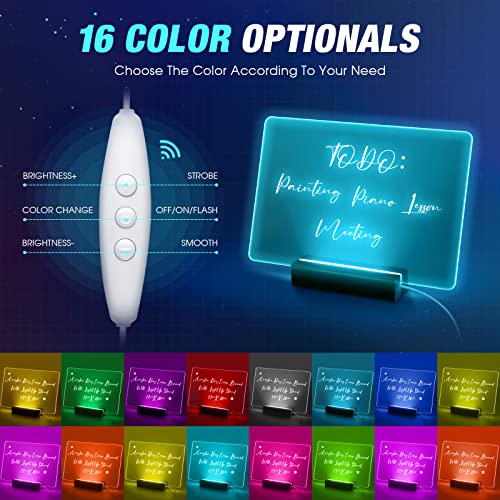 Acrylic Dry Erase Board with Wooden Stand 12 x 8 Inch Clear Desktop