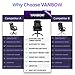 VANBOW Leather Memory Foam Office Chair - Adjustable Lumbar Support Knob and Tilt Angle High Back Executive Computer Desk Chair, Thick Padding for Comfort Ergonomic Design for Lumbar Support, Black