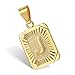 Hermah 26 Gold Plated Square Capital Initial Letter Charm Pendant Necklace for Men Women Box Steel Chain 22inch