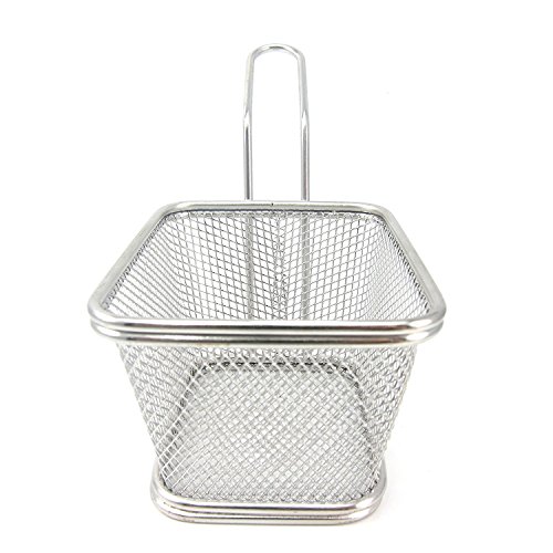 Stainless Steel Mini French Fries Basket Square Fryer Baskets, FDA