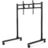 Next Level Racing Round Tube Freestanding Single Monitor Stand (NLR-R010) | 50mm carbon steel tubing with lockable caster wheels and VESA mount for racing, flight simulation and commercial use