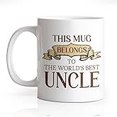 DYJYBMY This Mug Belongs to The World'S Best Uncle Mug, Funny Coffee Cup, Thank You Gifts for Uncle, Father'S Day Birthday Gifts for from Nephews And Nieces for Men