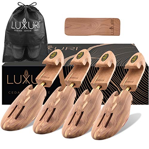 LUXURY 2 Pairs Adjustable Cedar Shoe Trees For Men And Professional