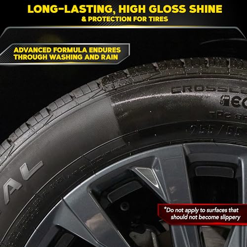 Meguiar's Endurance Long-Lasting High Gloss Black Premium Tyre Gel, 473 ml | Delivers a Rich High Gloss Shine with UV Protection and a No-Mess Gel Formula - G7516EU