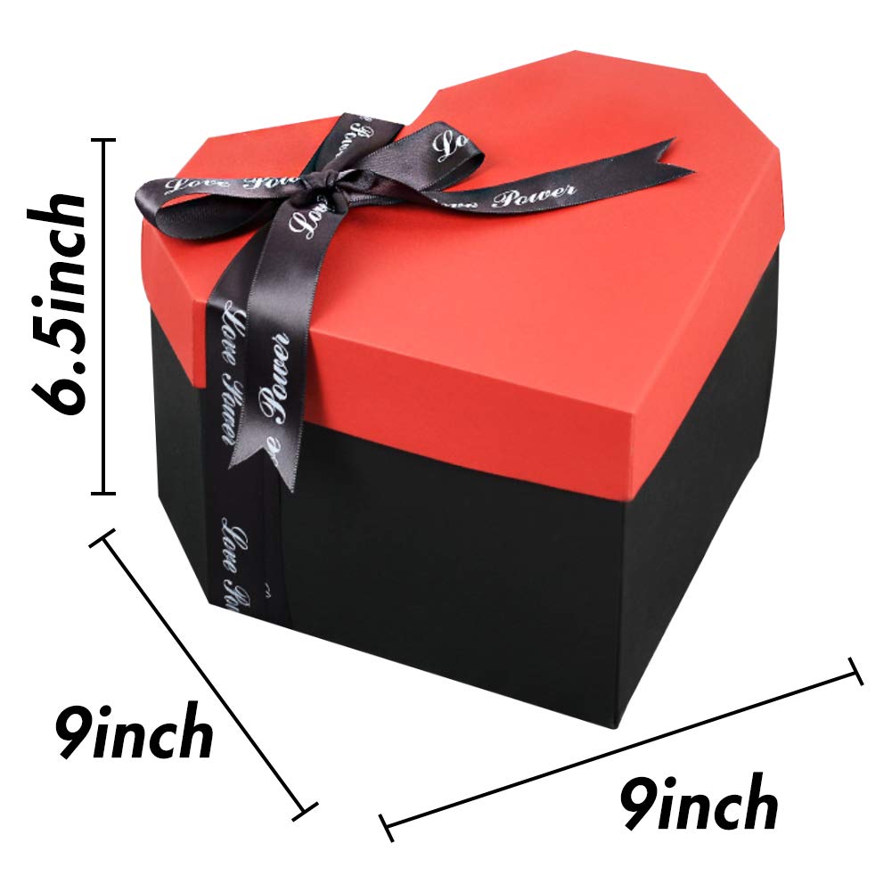 Koogel Explosion Box Set, Heart-Shaped Explosion Gift Box DIY Handmade Photo Album Scrapbooking for Marriage Proposals Making Surprises Birthday