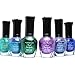 6 KLEANCOLOR BEAUTIFUL GLITTER SET NAIL POLISH COLORFUL LACQUER MANICURE + FREE EARRING