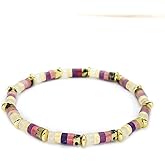 Gemstone Crystal Beaded Bracelets Amethyst Jade Quartz Lava Natural Stretch African Jewelry Y2K Colorful Handmade Bracelet for Women Teen Girls (7.5inch, Grey Bracelet) (7.5inch, jade)