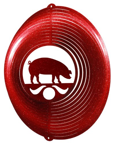 SWEN Products PIG HOG PIGGY Swirly Metal Wind Spinner