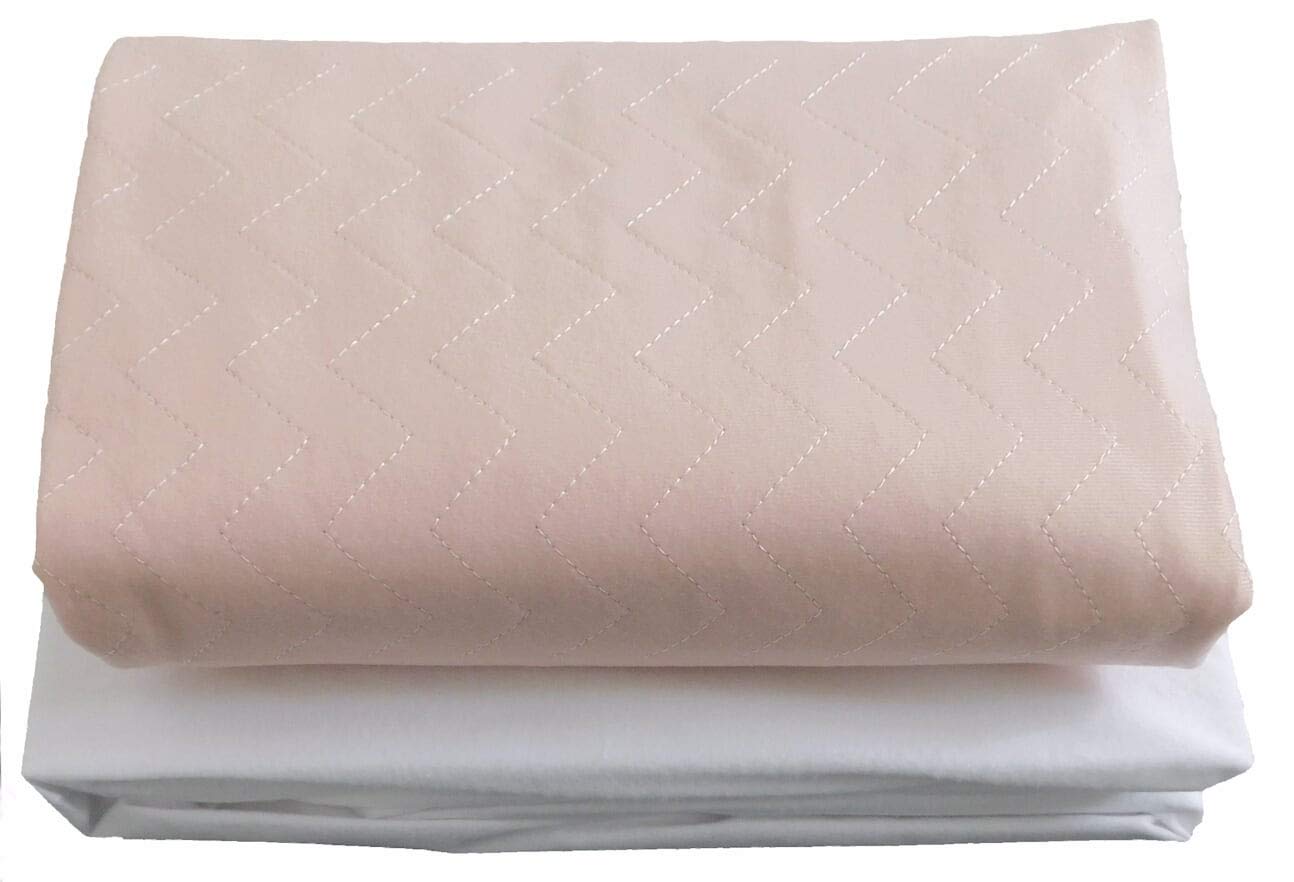 Waterproof bed set, kylie 4, bed pad Pink and 100 Brushed Cotton in white waterproof mattress