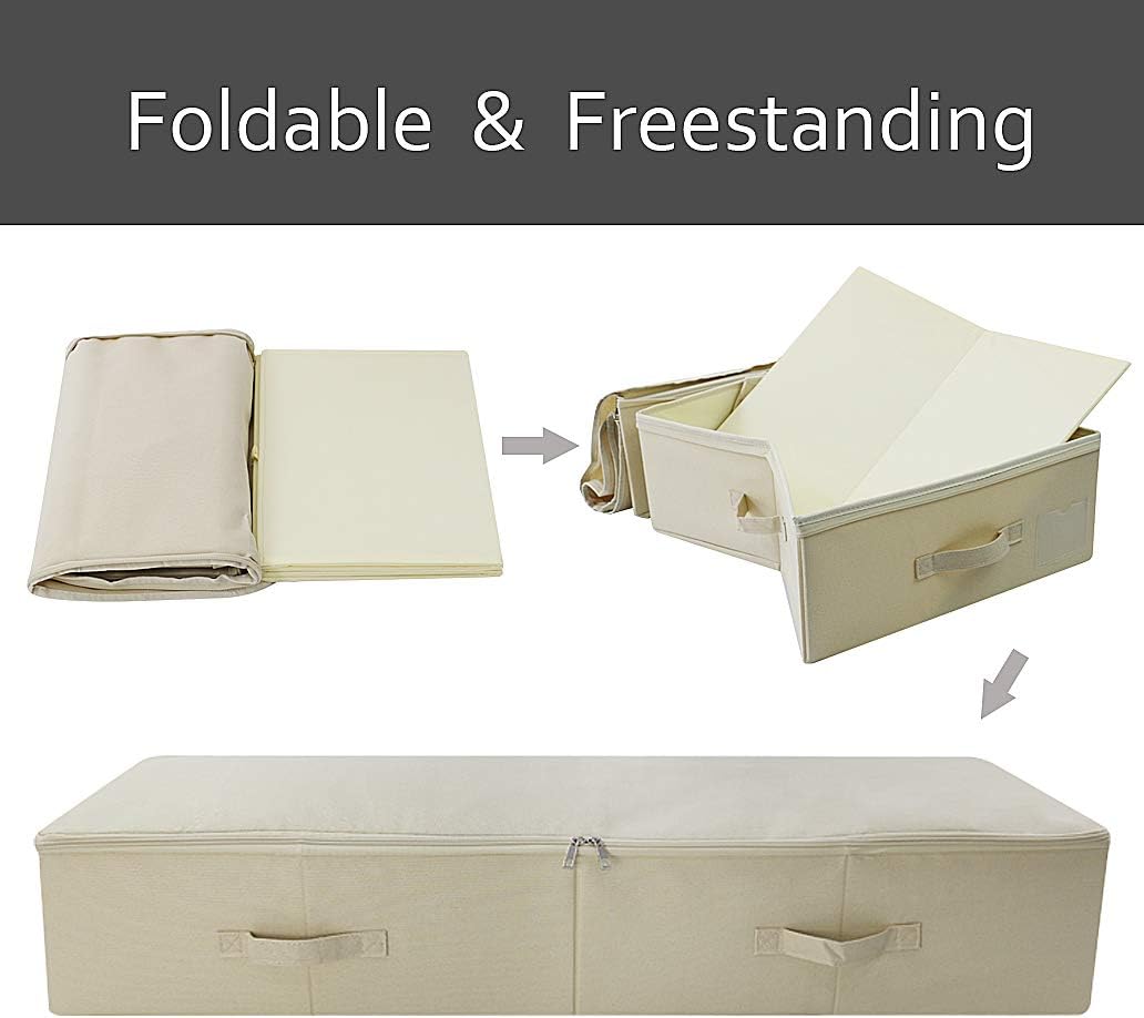 AMX Ultra Large Under Bed Storage Organizer Box with Lid, Folding