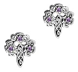 Sterling Silver Scottish Thistle Stud Earrings