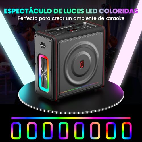 Karaoke Machine with Wireless Microphones HWWR Karaoke with 2 Microphones for Adults Children, Karaoke Systems Accessoires Utiles pour Micro (MS78-2Mics)