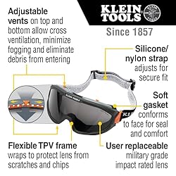 Klein Tools 60480 Safety Goggles, Tinted Gray Lens