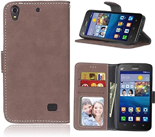 Huawei Ascend G620s case,Gift_Source [Folio Wallet] [Matte Texture] Premium PU Leather Magnetic Case Flip Kickstand Feature Cover with Photo/Card Slots Cash Pocket for Huawei Ascend G620s [Coffee]