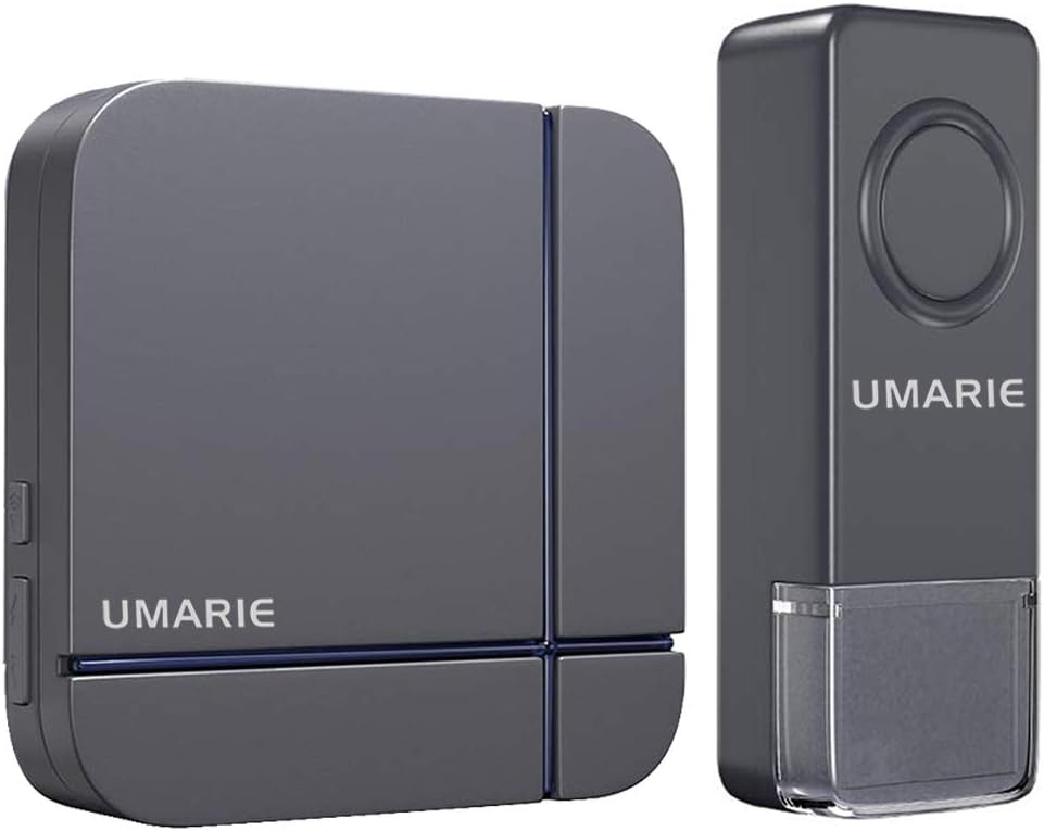 Wireless Doorbell Grey, Plug in Waterproof Doorbell Kit, Best Cordless