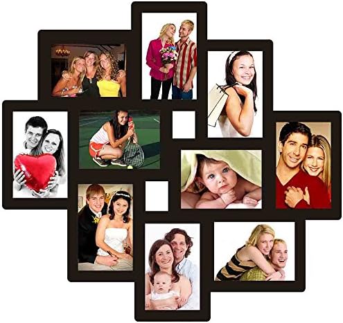 Trendzy Decor Black Wood Matte Finish 10-in-1 Wall Photo Frame Collage