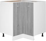 vidaXL Multi-Purpose Engineered Wood Kitchen Cabinet Grey Sonoma 75.5x75.5x81.5 view 5