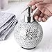 WHOLE HOUSEWARES | Glass Mosaic Hand Soap Dispenser for Bathroom | Lotion Bottle for Kitchen, Bathroom with Chrome Plated Plastic Pump |14 Ounce Set of 2 (Silver)