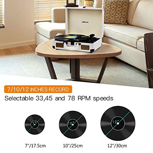 4 JORLAI+Turntable+Bluetooth+Rechargable+Recording