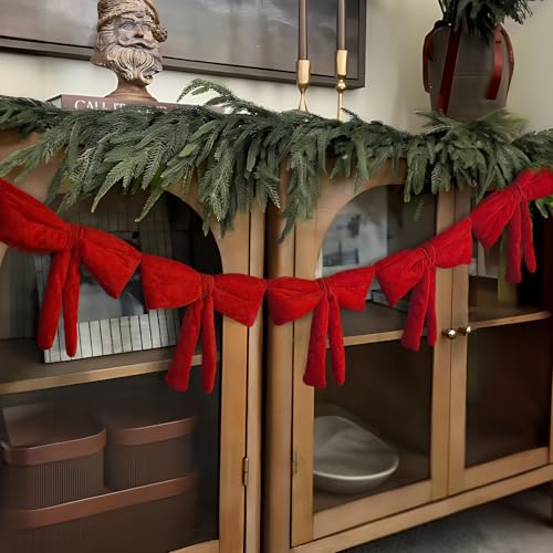 Photo 1 of *USED*
Christmas Decorations - 6 Ft Red Velvet Bow Garland - Xmas Decor for Mantel Fireplace Shelf Cabinet Stand Door Window Frame Bedroom Living Room Home Entryway Indoor Holiday Decoration