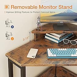 ODK Corner Desk Space Saving Small Desk with Sturdy
