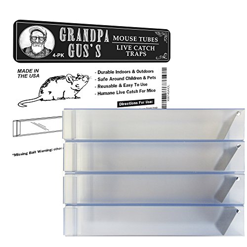 Grandpa Gus's Humane Mouse Traps - Live Catch & Release Mice Tunnels - 4 Pk