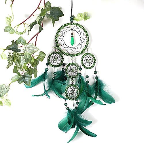 EKEYUP Green Dream Catcher Ornament for Kids Wall Decor - 4.3"X20" Long