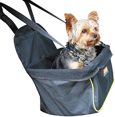 Animal Planet Puppy Booster Car Seat Cover for Small Dogs – Portable, Foldable, Collapsable Pet Car Carrier with Safety Leash – 12Lbs & Under