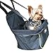 Animal Planet Puppy Booster Car Seat Cover for Small Dogs - Portable, Foldable, Collapsable Pet Car Carrier with Safety Leash - 12Lbs & Under - Black W. Green Trim
