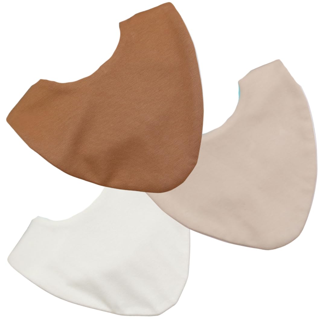 Bibbilyboo Waterproof Baby Dribble Bib, Neutral 3 Pack, 0-2 Years - Highly Absorbent & Naturally Antibacterial - Adjustable, Waterproof & Breathable Fabric - Award Winning Teething Bibs