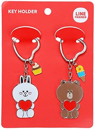 Amazon Line Friends ペアキーホルダー ハート ブラウン コニー Line Friends シューズ バッグ