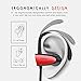 Chamfind Bluetooth Headphones, Wireless Earbuds Bluetooth V4.2 Stereo Earphones, IPX5 Waterproof Sports Neckband Headset, With Mic Bass Noise Reducing for Gym Running(Red) - Fozento