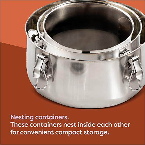 KLEE UTENSILS Stainless Steel Food Storage Containers with Lids 304