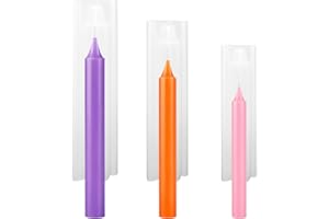 3 Pcs Long Cylinder Mold for Candle Making, Long Taper Candle Mold Pillar Silicone Mold for Wax Candle Making