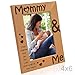 KATE POSH - Mommy & Me Engraved Natural Wood Picture Frame, I Love Mommy Photo Frame, New Baby Gifts, Nursery Picture Frame, New Mom Gifts (4x6-Vertical)