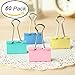 Set of 60 - ZICOME Cute Lovely Spring-Loaded File Organizer Paper Holder Metal Binder Clips, Assorted Colors