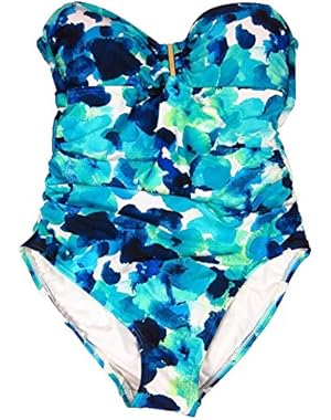 Calvin Klein Women's One Piece Swimsuit Blue Amazon