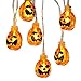 Icicle Orange Halloween Pumpkin Lights, 3D Pumpkin String Light Indoor LED Jack-O-Lantern Halloween Lights (9.51ft 20 LEDs, Battery-Powered)