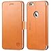 iPhone 6S Plus Case, iPhone 6 Plus Case, SHIELDON iPhone 6S Plus Genuine Leather Case Folio Wallet Case [Kickstand] [Card Slots] [Magnetic Closure] Flip Book Cover Case Compatible iPhone 6 Plus, Brown