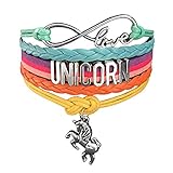 Myhouse  Cute Unicorn Bracelet Wristband Handmade Rainbow Jewelry Infinity Love Charm Gifts (Rainbow)