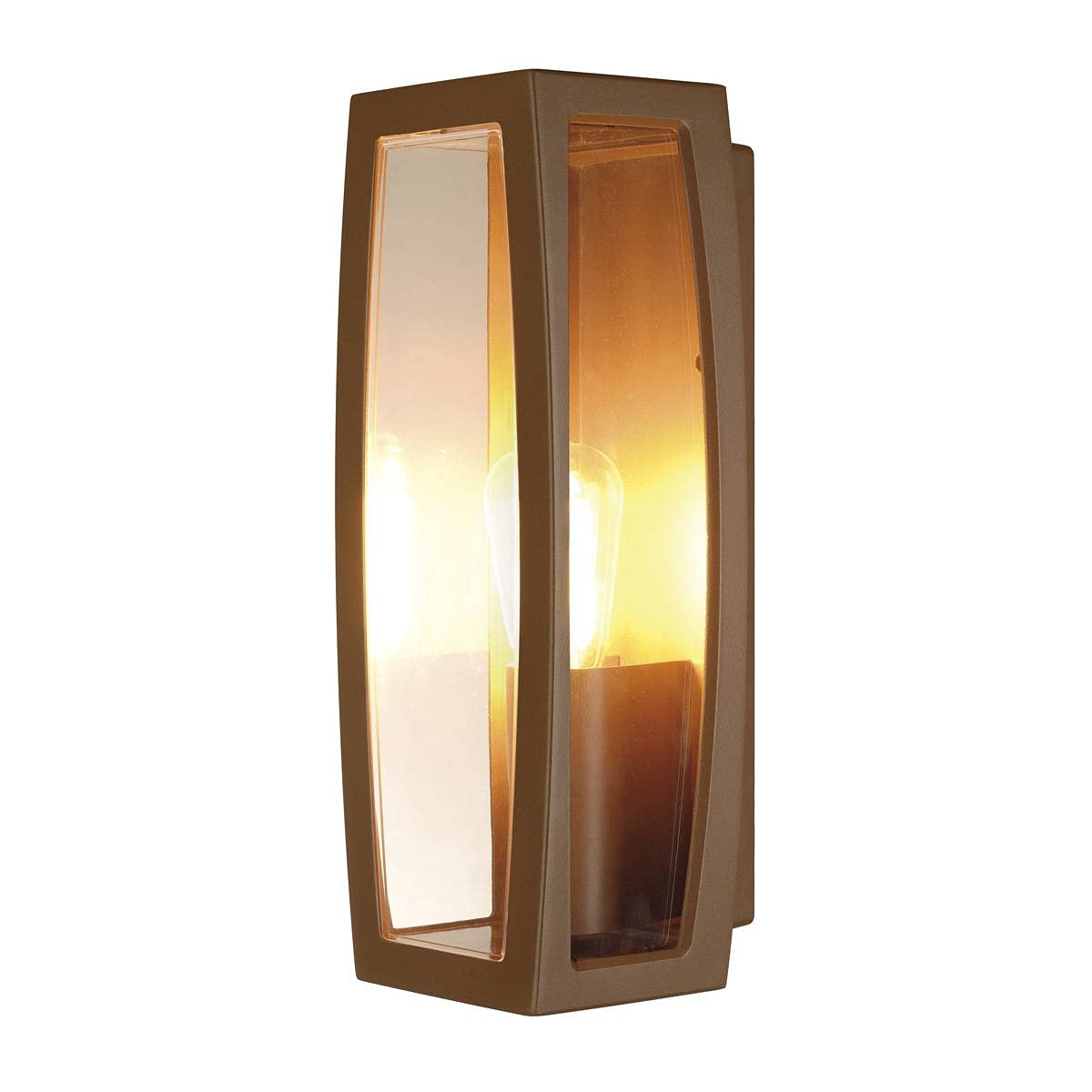 SLV Surface-Mounted Wall Light Meridian Box 2 / Illumination for Walls, Paths, entrances, LED Outdoor spot, Surface-Mounted Outdoor Light, Garden lamp / E27 IP54 25W Grey