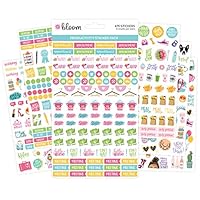 bloom daily planners Productivity Planner Stickers - Variety Sticker Pack - Six Sticker Sheets Per Pack!