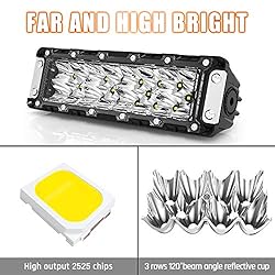 AutoFeel 10 Inch LED Light Bar Triple Rows Spot