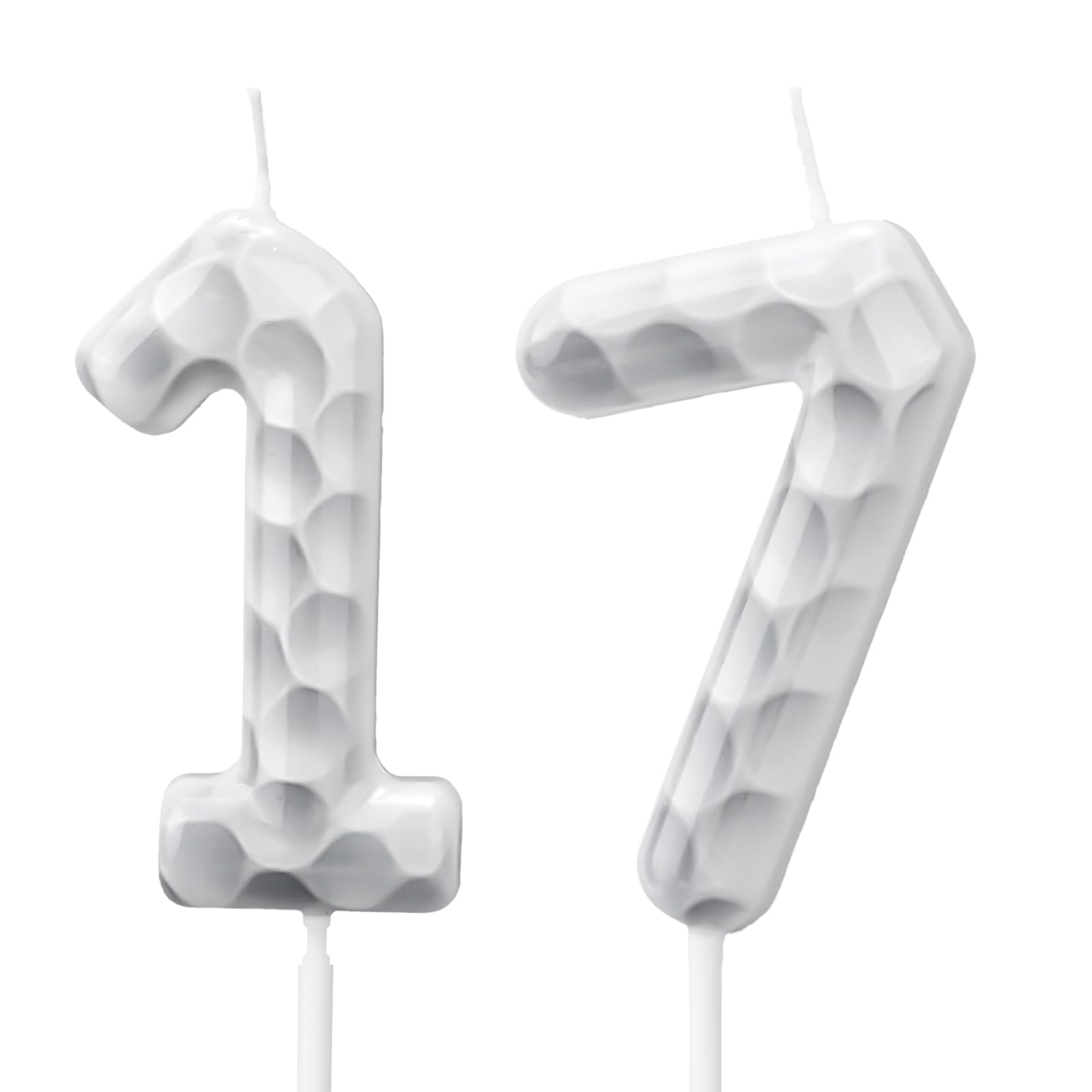 Golf Themed Birthday Candle, Golf Cake Topper Number Candle for Sports Party Decorations Tournaments Celebrations (17)