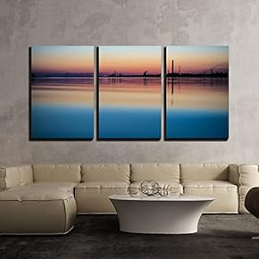 The Reflection of Twilight Scenery in The River x3 Panels