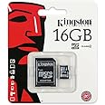 Kingston Canvas Select 16GB microSDHC Class 10 microSD Memory Card UHS-I 80MB/s R Flash Memory Card with Adapter (SDCS/16GB)