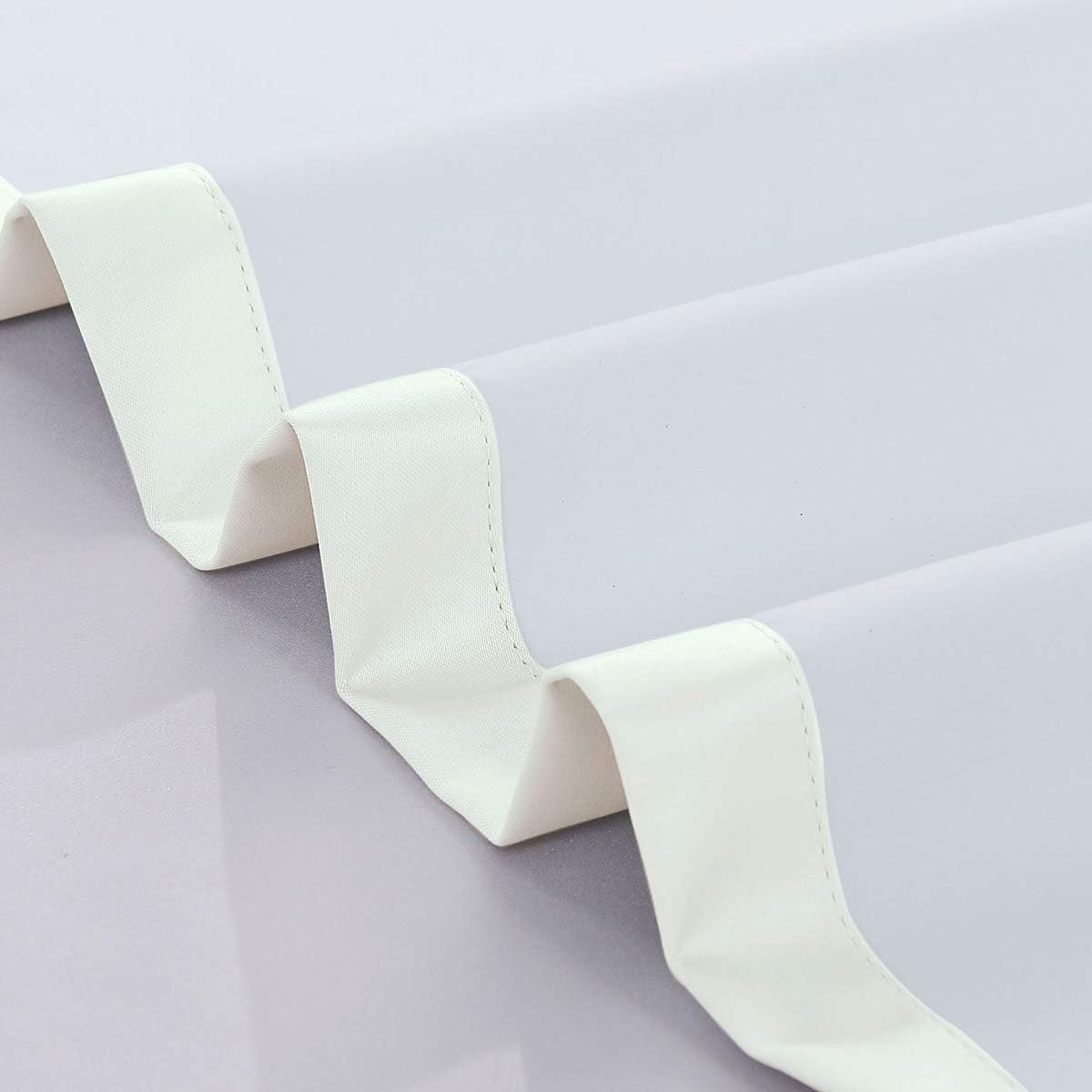 COASTLINE Ultra Soft Cream Satin Blackout Eyelet Curtain Window Treatment Drapes 2 panels for Bedroom Livingroom - Image 4