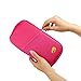 GEARONIC TM Travel Wallet Slim Organizer Security Theft Proof For Money Phone Documents Passport Holder Clutch Women Men Family Leather Zipper Hot Pink
